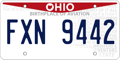 OH license plate FXN9442