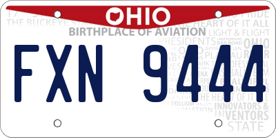 OH license plate FXN9444