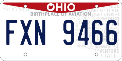 OH license plate FXN9466
