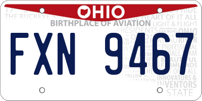 OH license plate FXN9467