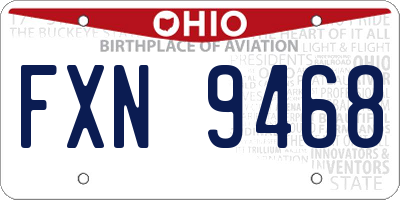 OH license plate FXN9468