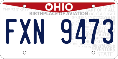 OH license plate FXN9473