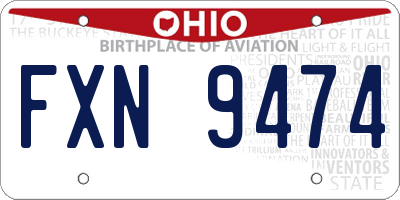 OH license plate FXN9474