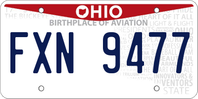 OH license plate FXN9477