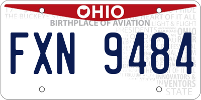 OH license plate FXN9484