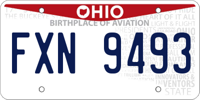 OH license plate FXN9493