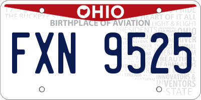 OH license plate FXN9525