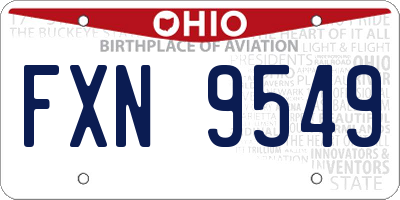 OH license plate FXN9549