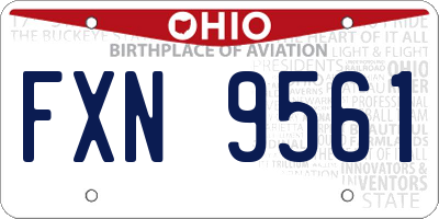 OH license plate FXN9561
