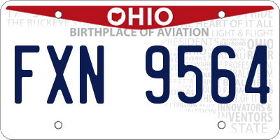 OH license plate FXN9564