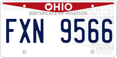 OH license plate FXN9566
