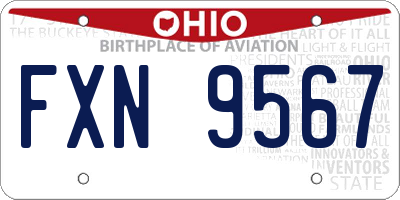 OH license plate FXN9567