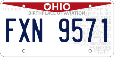OH license plate FXN9571