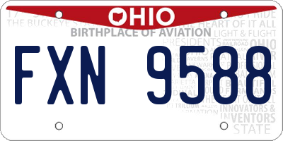 OH license plate FXN9588