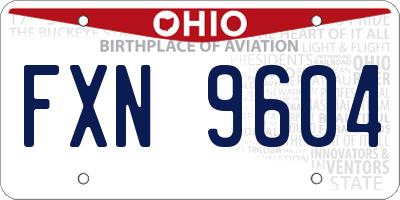 OH license plate FXN9604