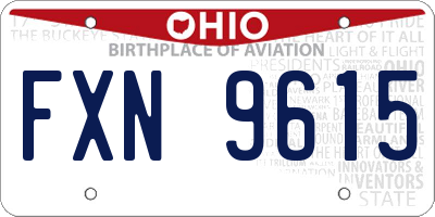OH license plate FXN9615