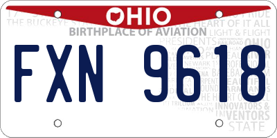 OH license plate FXN9618
