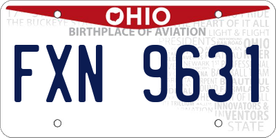 OH license plate FXN9631
