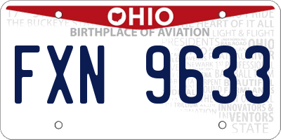 OH license plate FXN9633