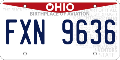 OH license plate FXN9636