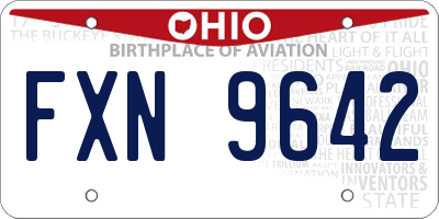 OH license plate FXN9642