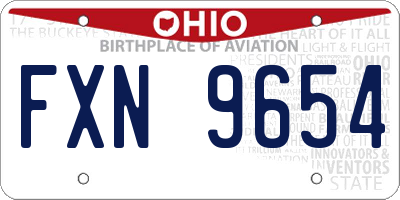 OH license plate FXN9654