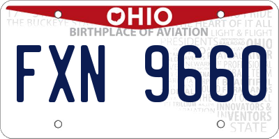 OH license plate FXN9660