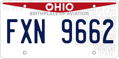 OH license plate FXN9662