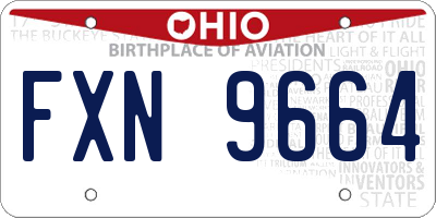 OH license plate FXN9664