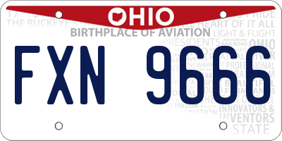 OH license plate FXN9666
