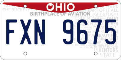 OH license plate FXN9675