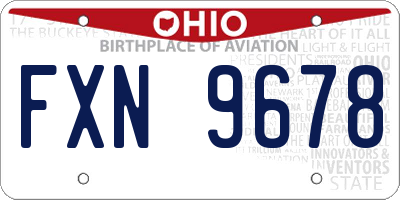 OH license plate FXN9678