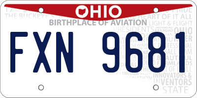 OH license plate FXN9681