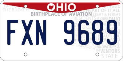 OH license plate FXN9689