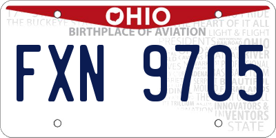 OH license plate FXN9705
