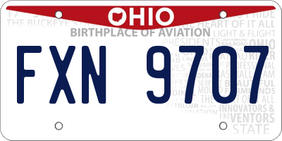 OH license plate FXN9707