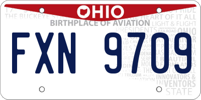 OH license plate FXN9709