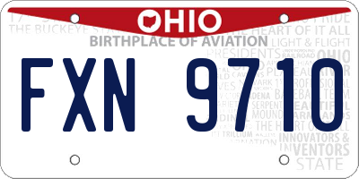 OH license plate FXN9710