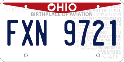 OH license plate FXN9721