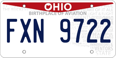 OH license plate FXN9722