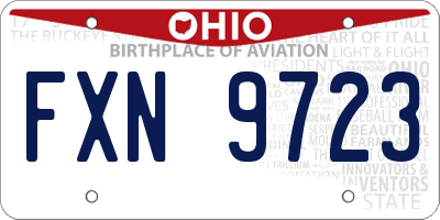 OH license plate FXN9723