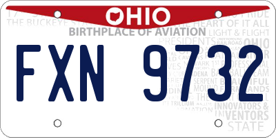OH license plate FXN9732
