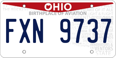 OH license plate FXN9737