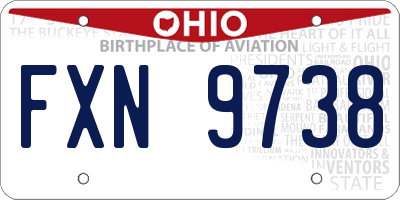 OH license plate FXN9738