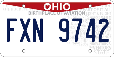 OH license plate FXN9742