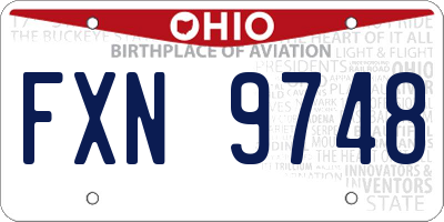 OH license plate FXN9748