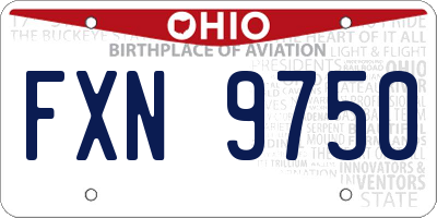 OH license plate FXN9750