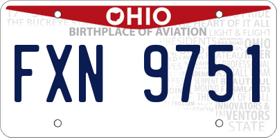 OH license plate FXN9751