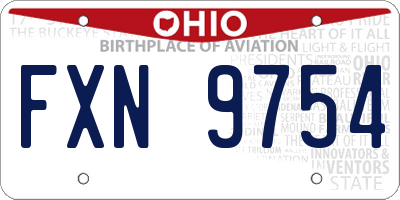 OH license plate FXN9754