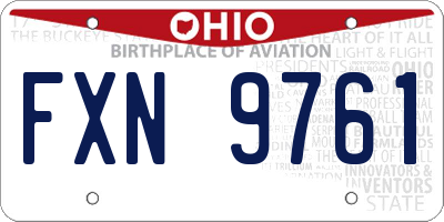 OH license plate FXN9761
